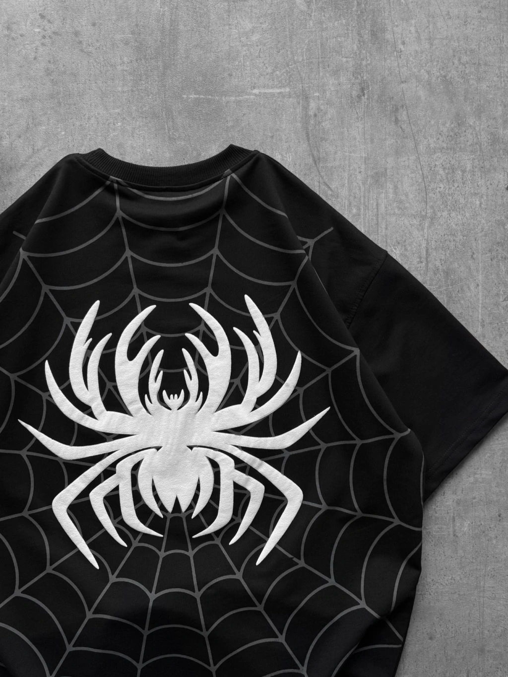 Spider Oversize Unisex Tişört - Siyah