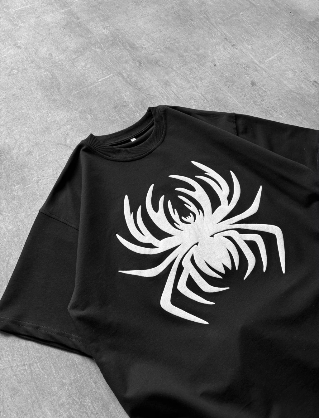 Spider Oversize Unisex Tişört - Siyah