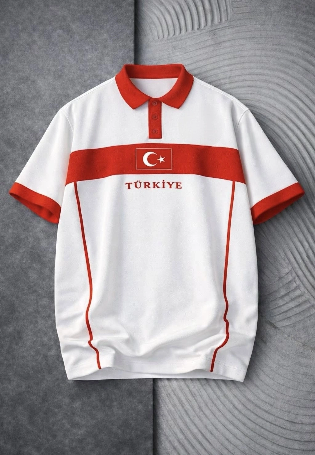 Yeni Sezon TR Parçalı Unisex Tişört - Beyaz