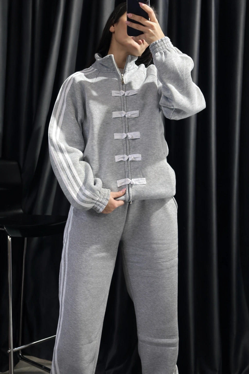 ADD Şardonlu Unisex Eşofman Takımı-GRİ