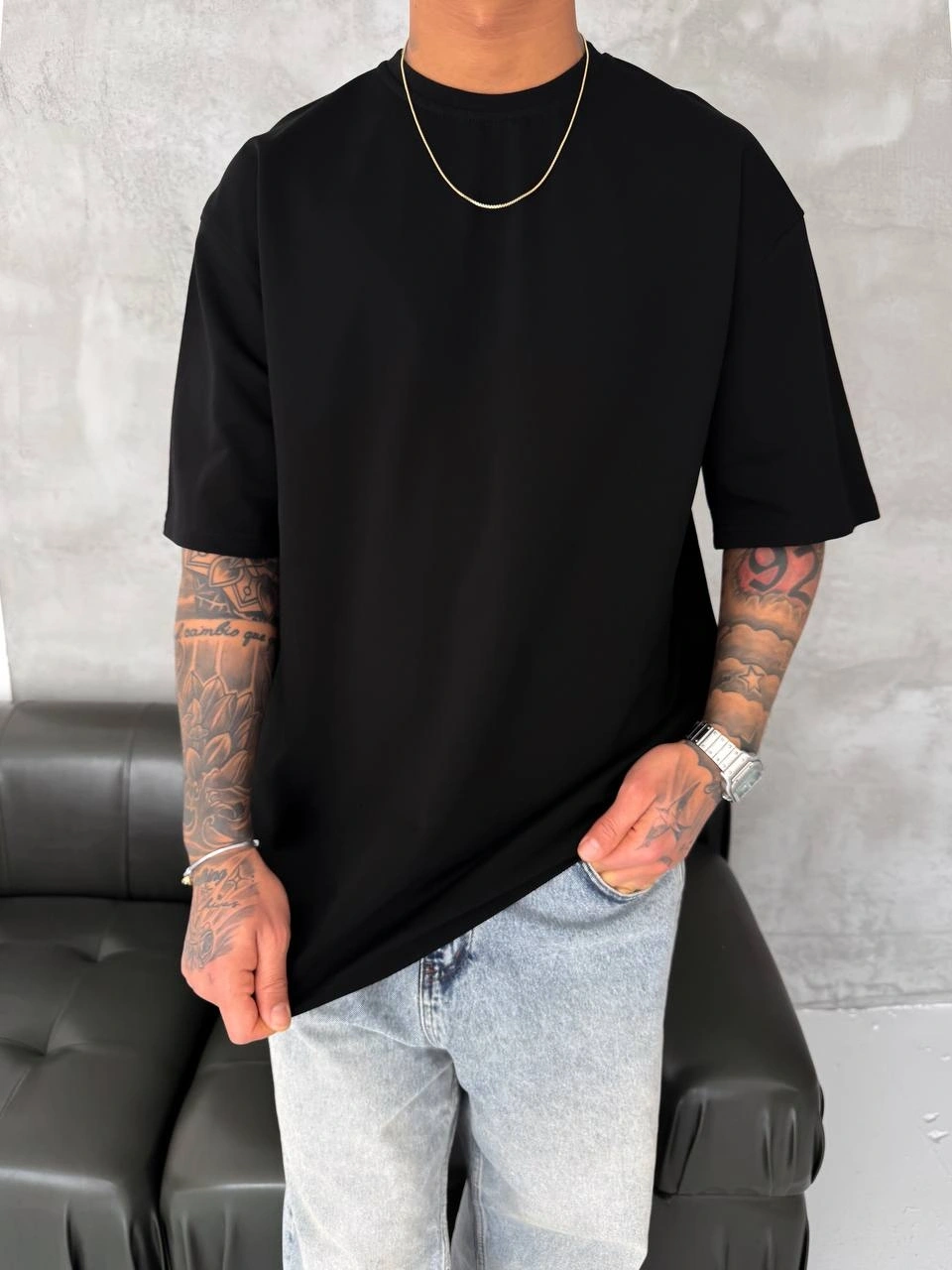 Basic New Season Unisex Tshirt-Siyah