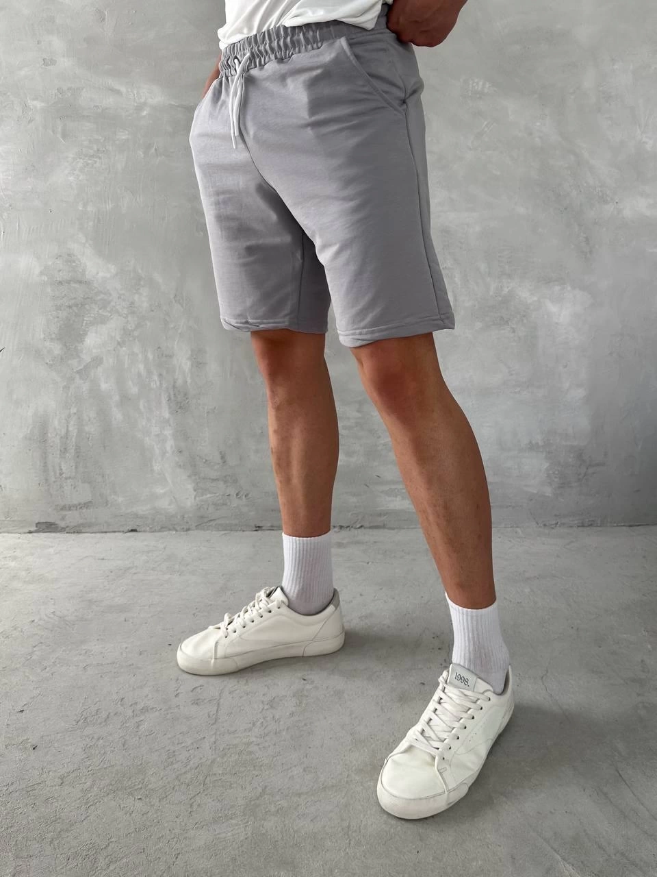 Basic Unisex Şort-Gri