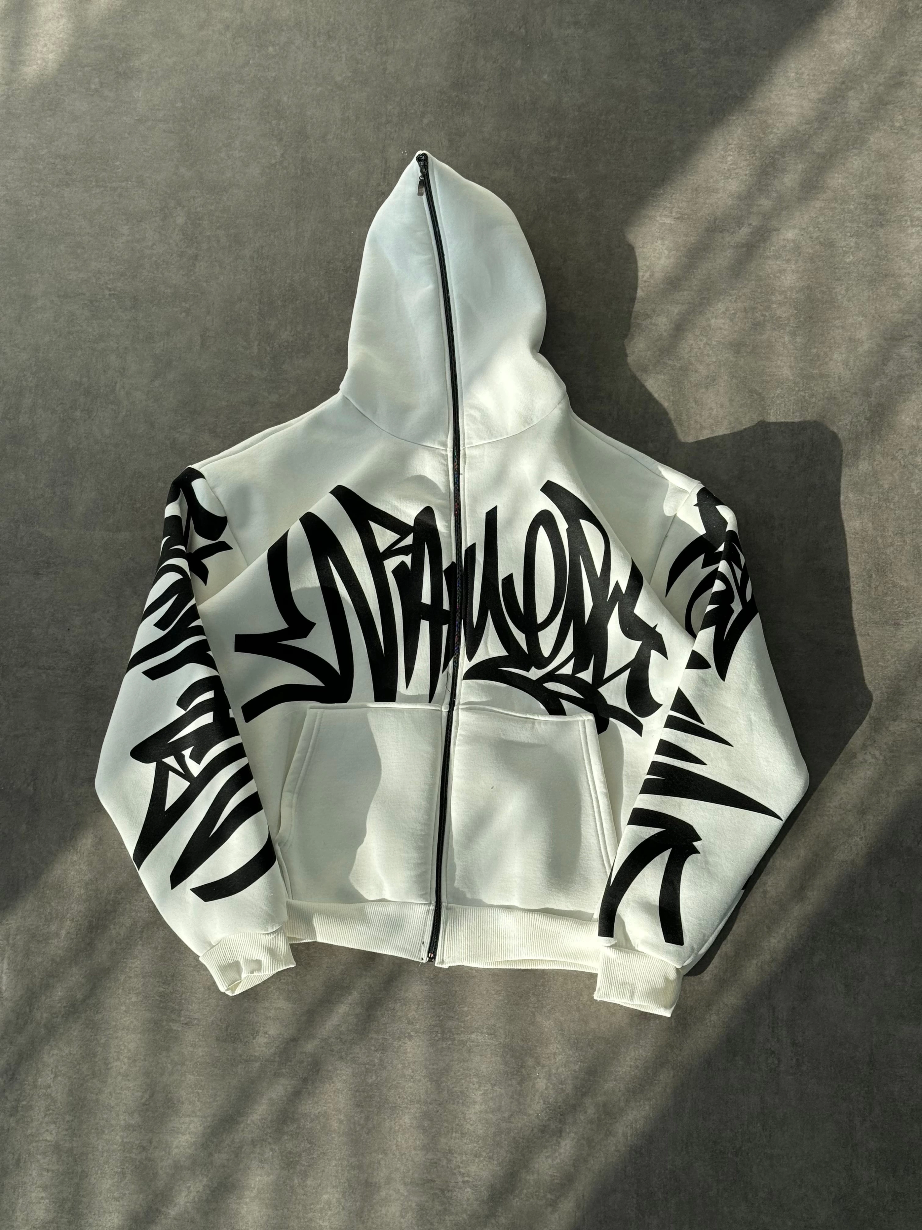 Baskılı Hoodie Unisex Şardonlu Hırka