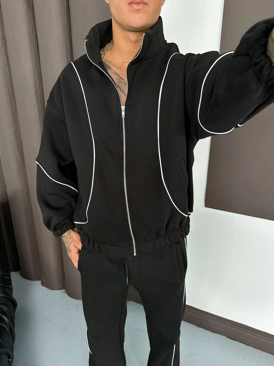 Biyeli Oversize Unisex Eşofman Takımı