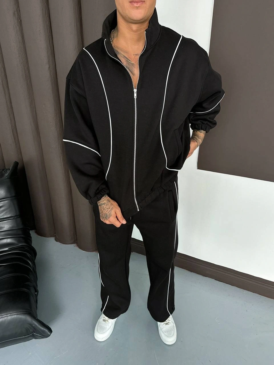 Biyeli Oversize Unisex Eşofman Takımı