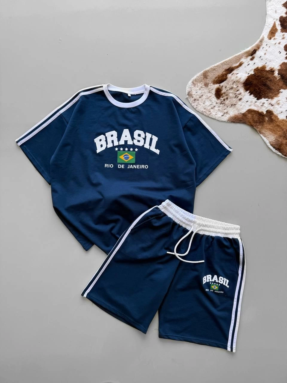 BRSL Unisex Şortlu Takım-Lacivert