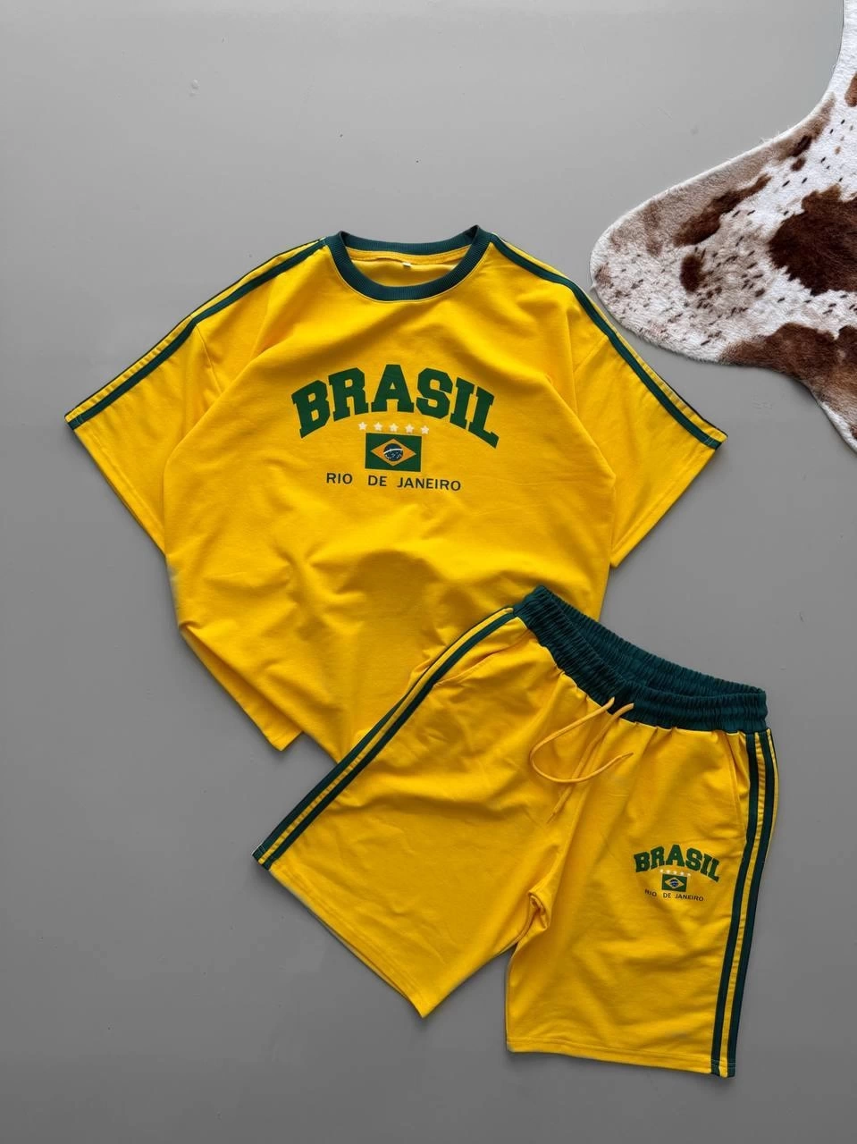BRSL Unisex Şortlu Takım-Sarı