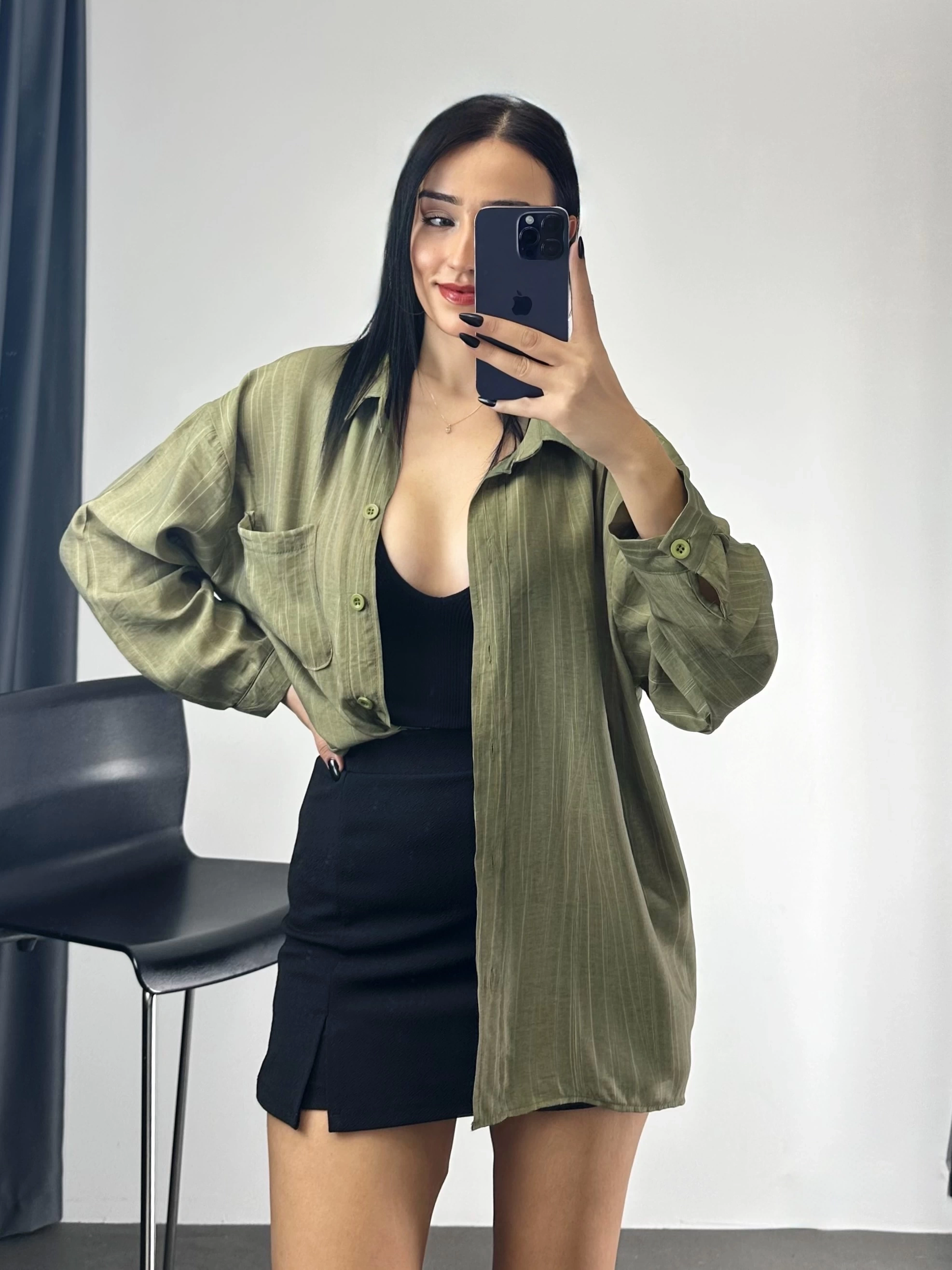 Cepli Oversize Gömlek