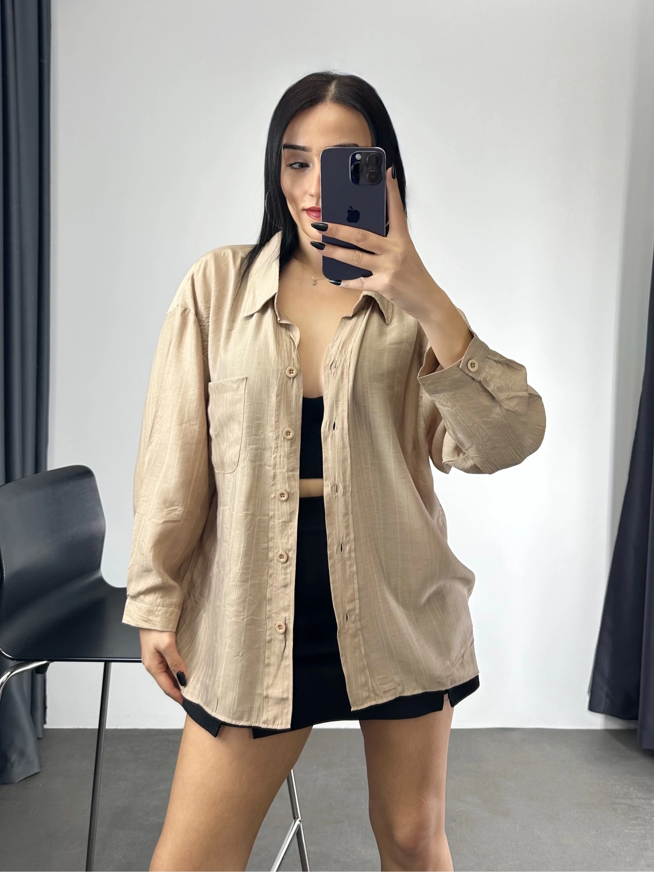 Cepli Oversize Gömlek