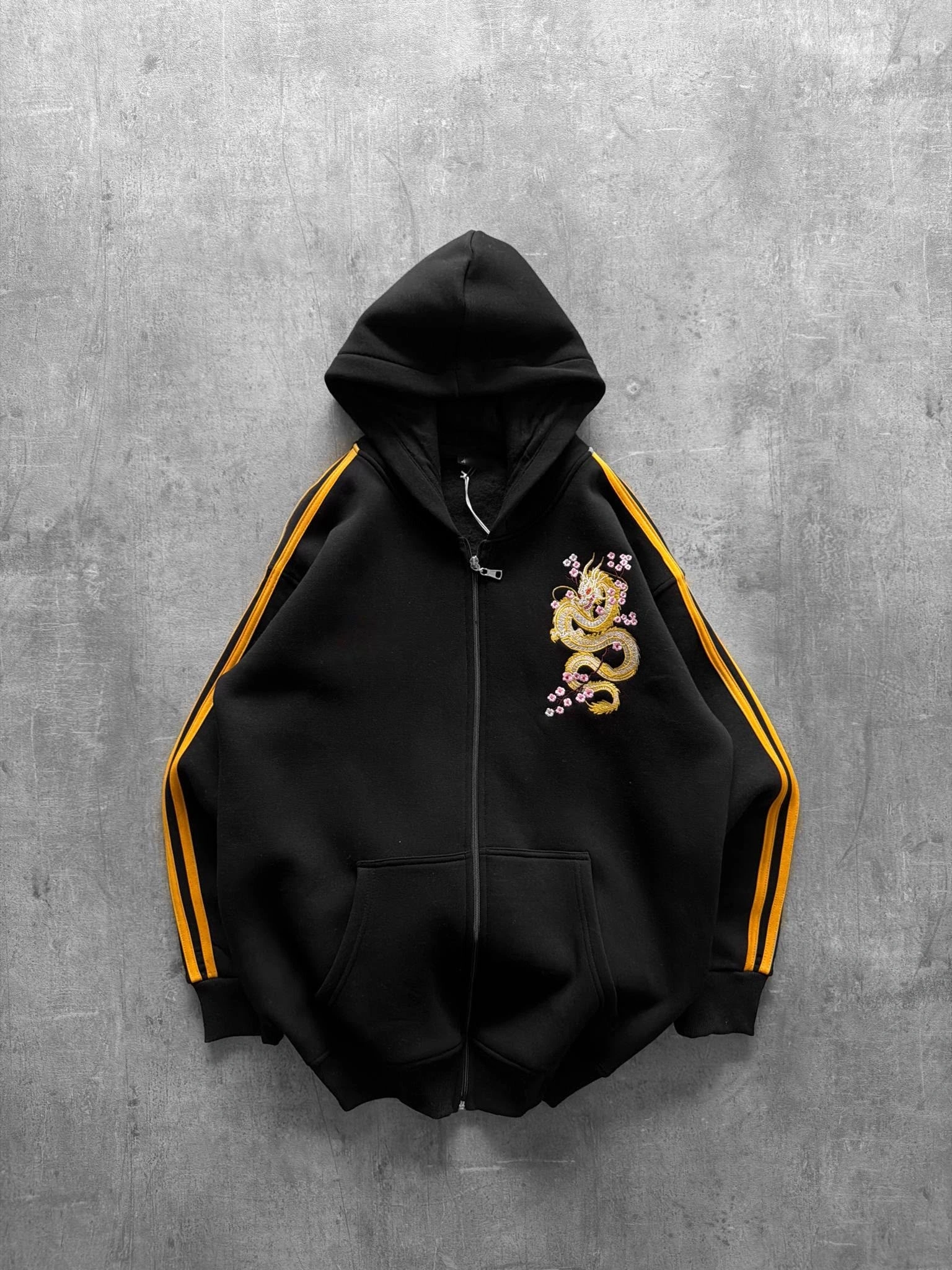 Dragon Baskı Unisex Hırka - Siyah