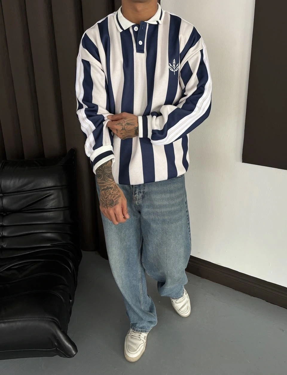 Düğmeli Unisex Şardonlu Sweatshirt