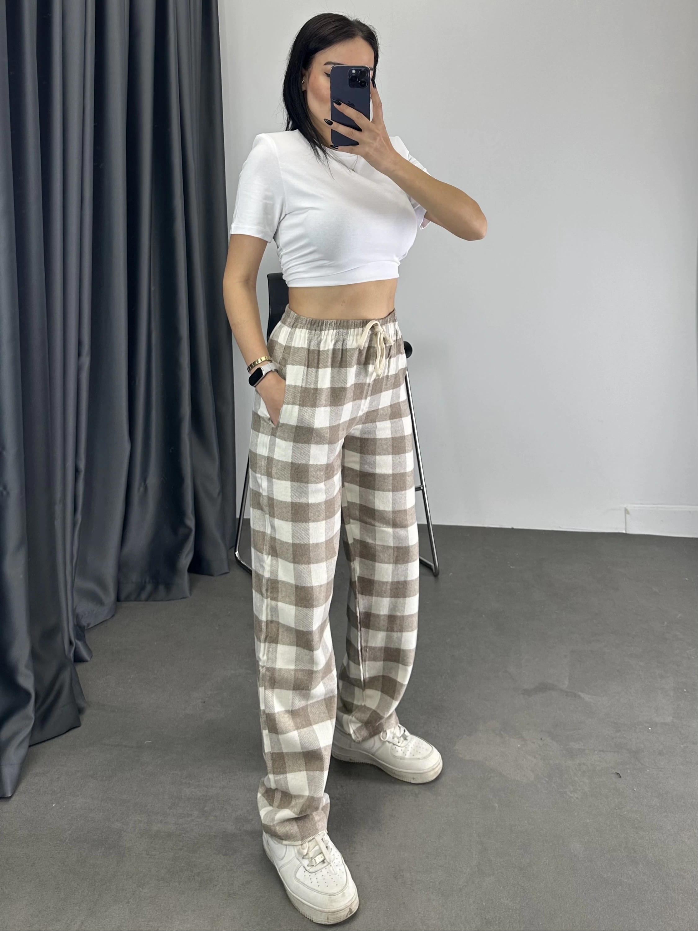 Ekose Desen Unisex Eşofman