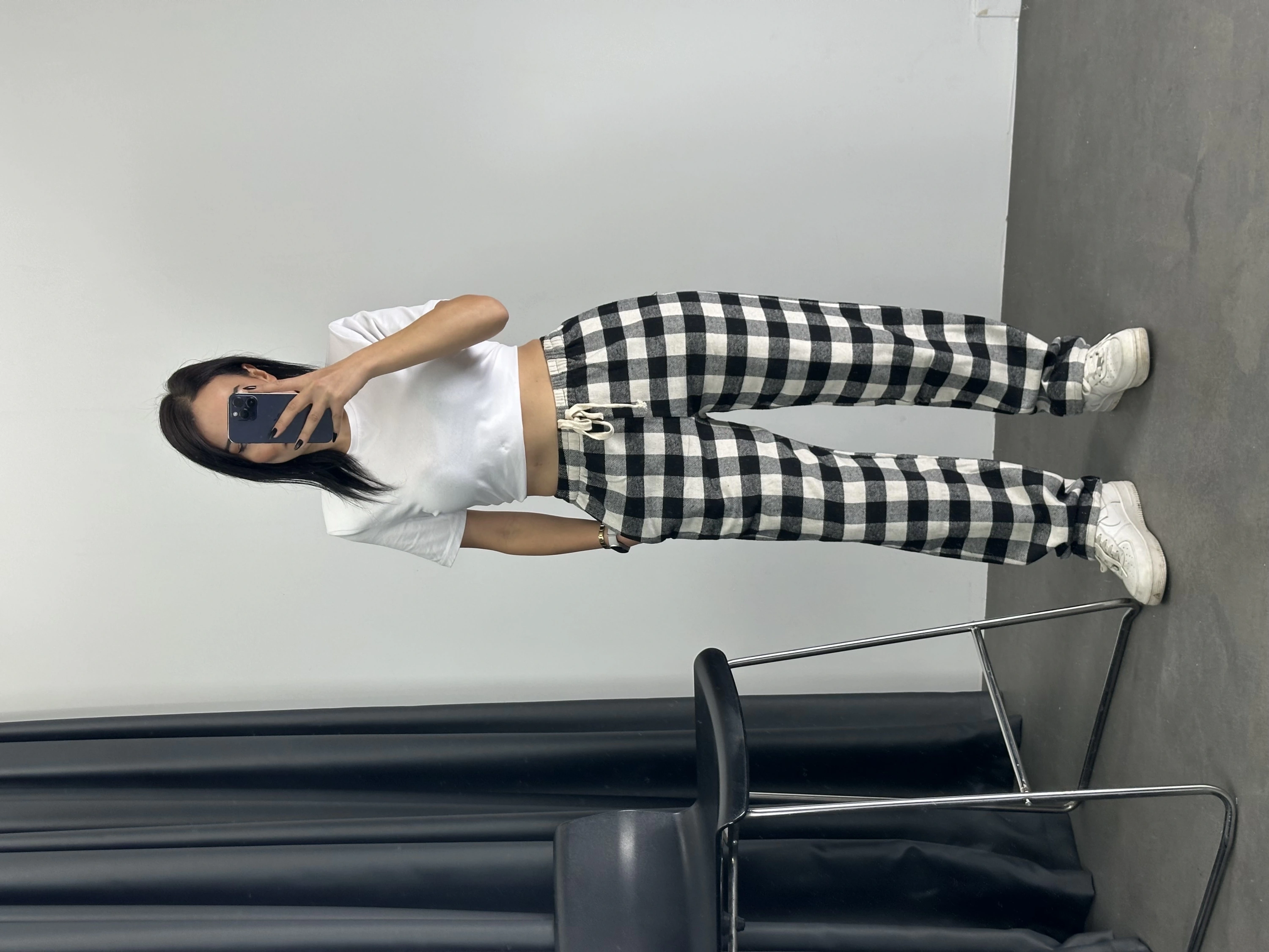 Ekose Desen Unisex Eşofman