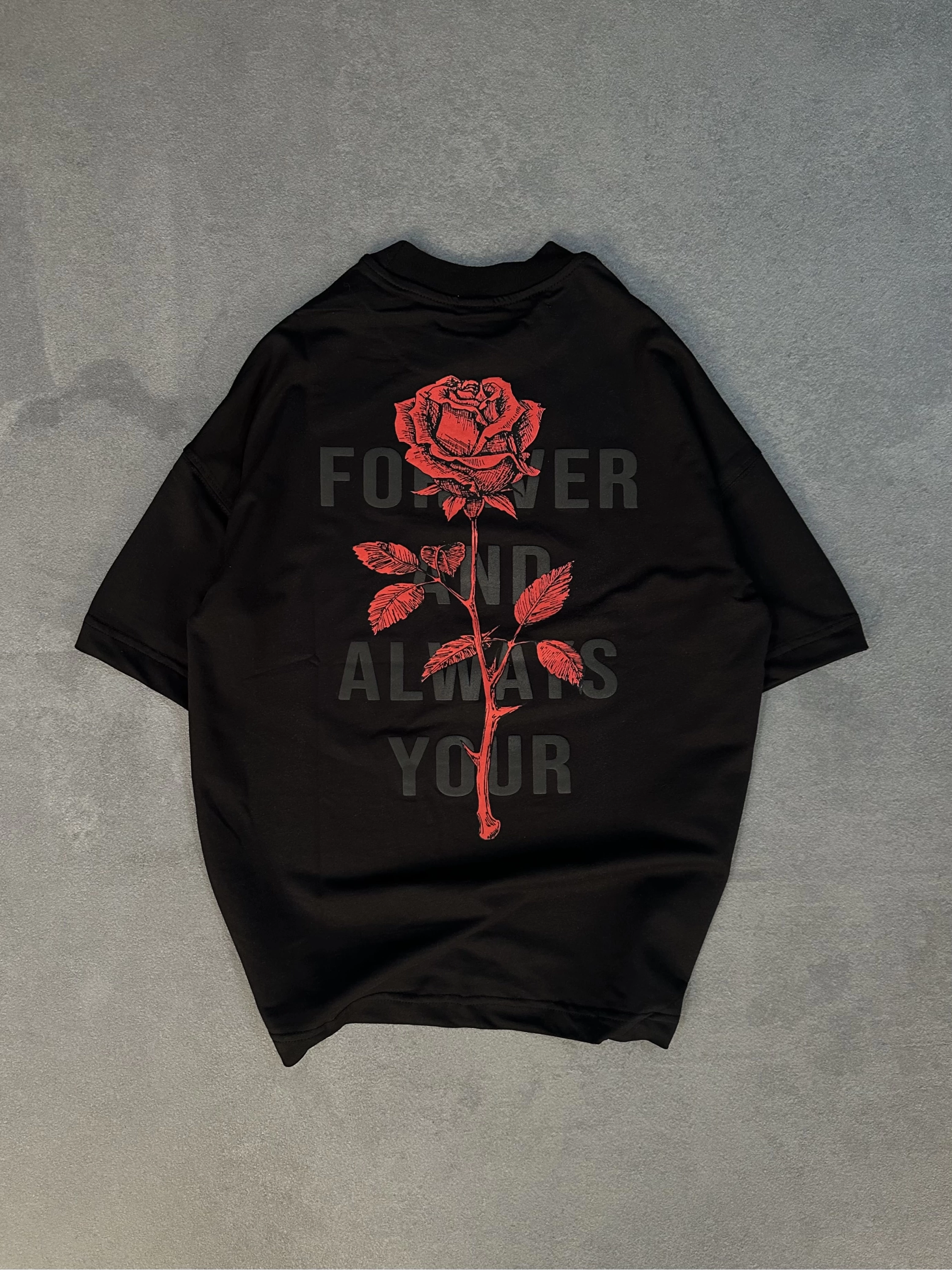 Forever Sırt Baskı Unisex Tshirt Siyah