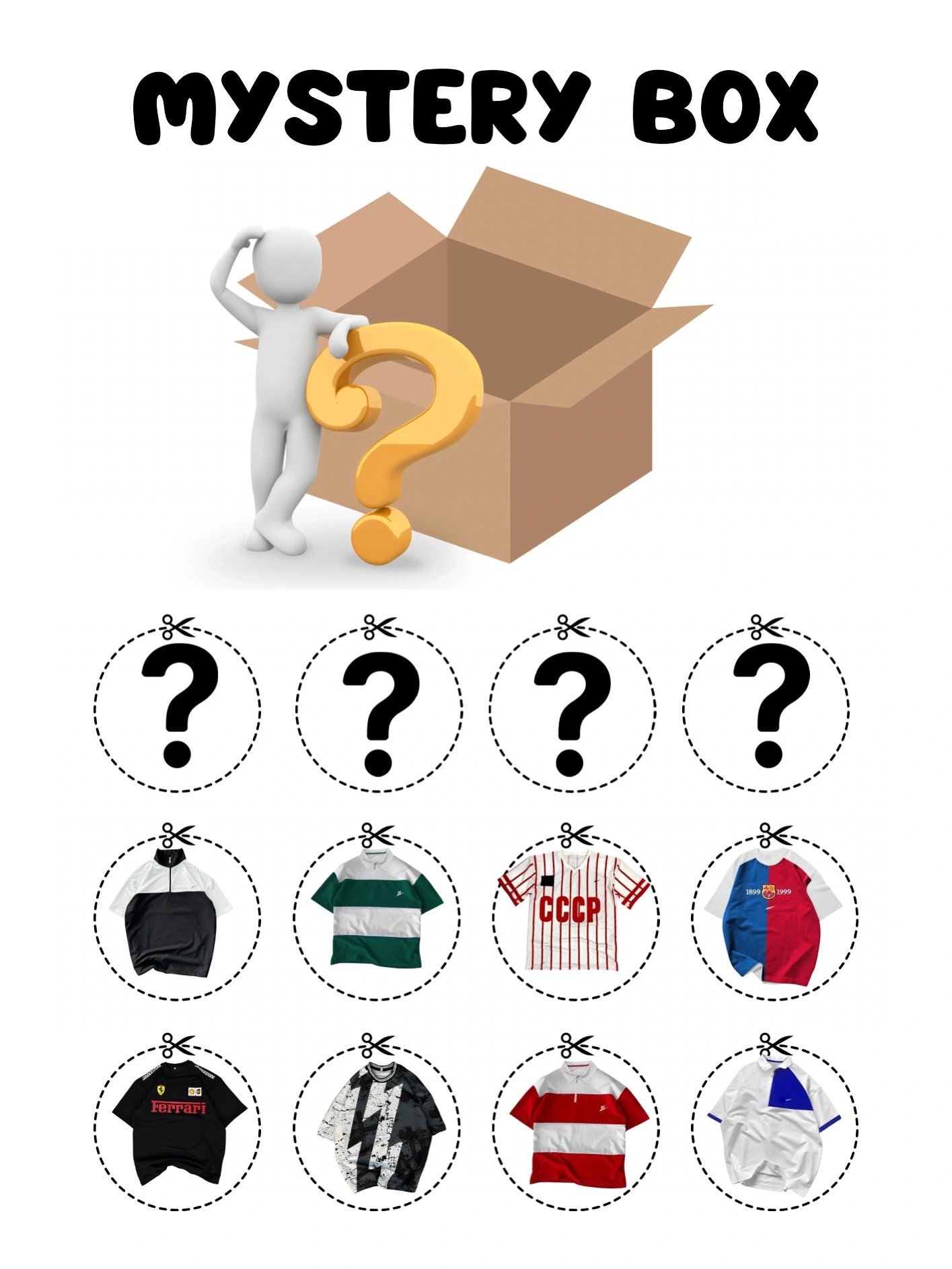 GİZEMLİ TİŞÖRTLER KUTUSU - 12 ADET