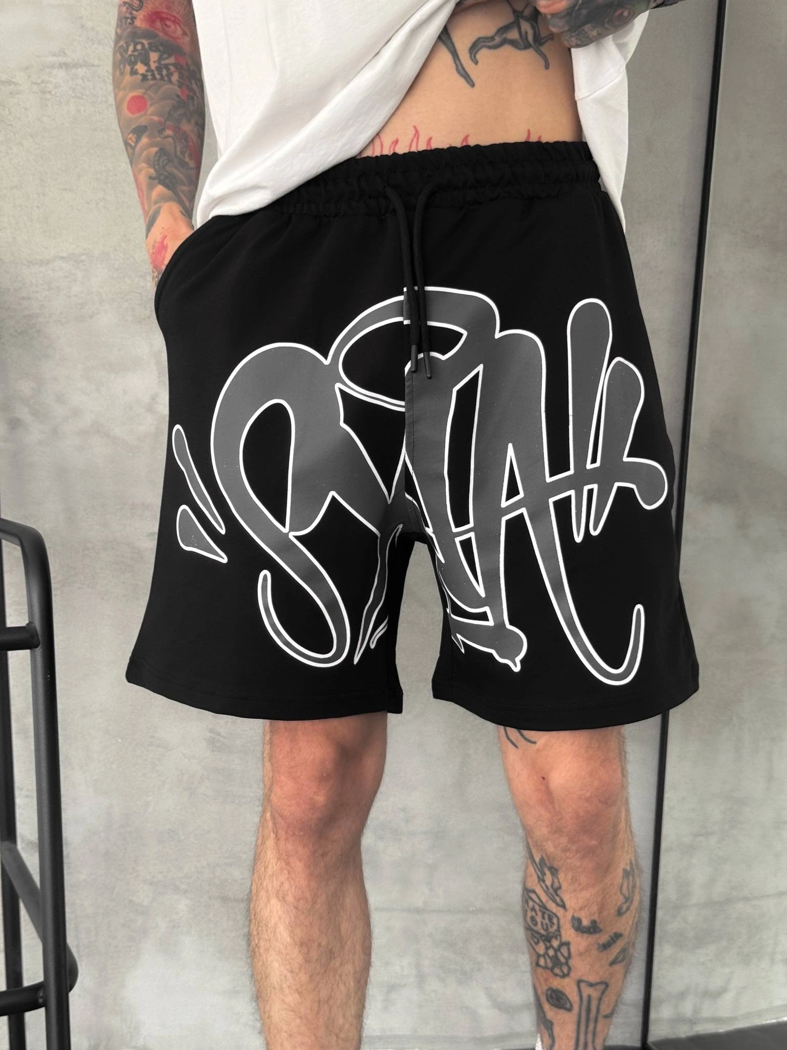 Grafity Unisex Şort - Siyah