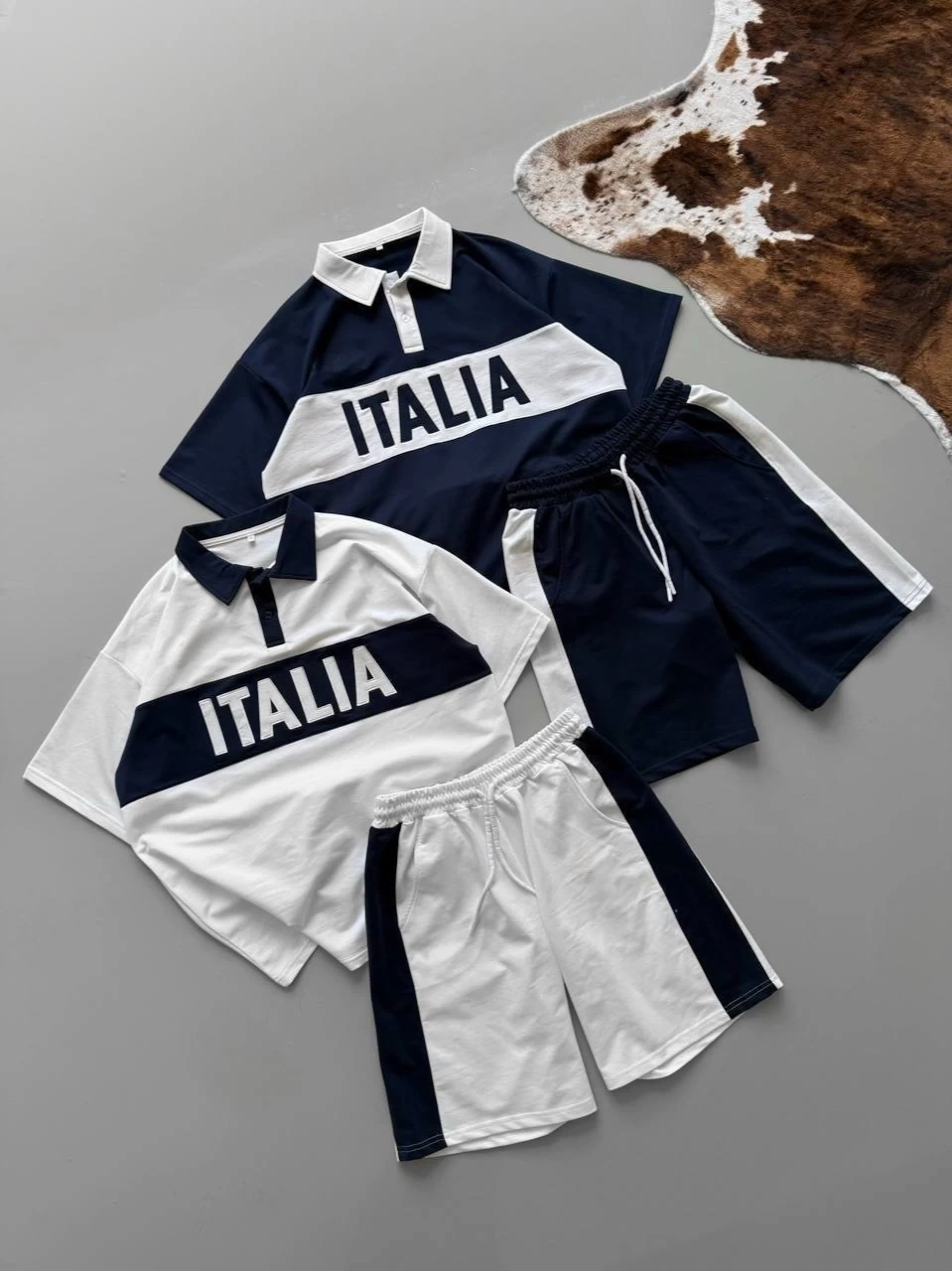 ITL Parçalı Unisex Şortlu Takım-Lacivert