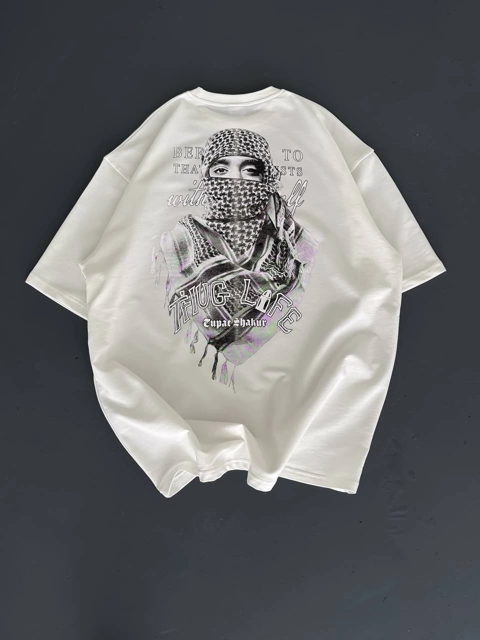 Life Sırt Baskı Unisex Tshirt-Beyaz