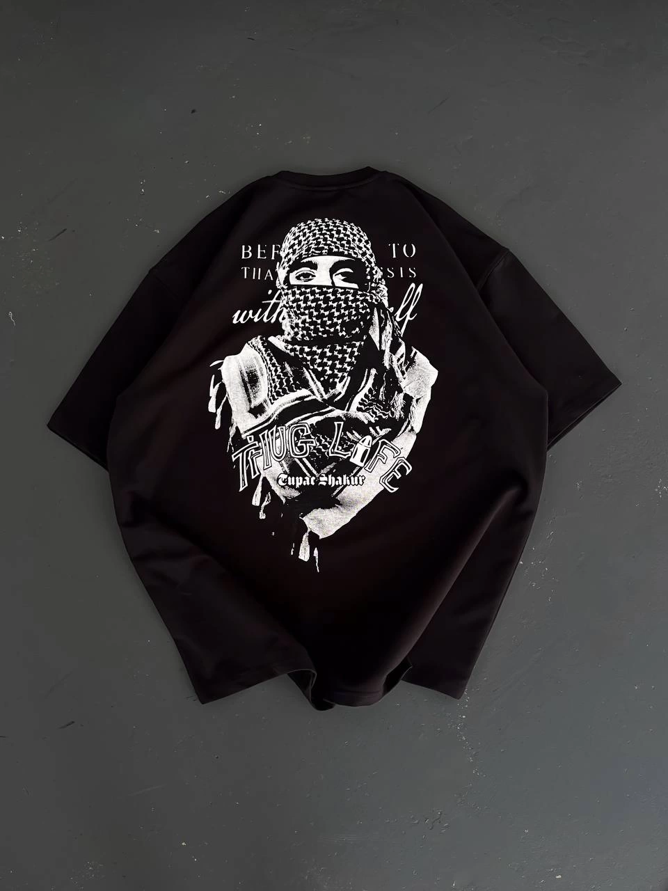Life Sırt Baskı Unisex Tshirt-Siyah