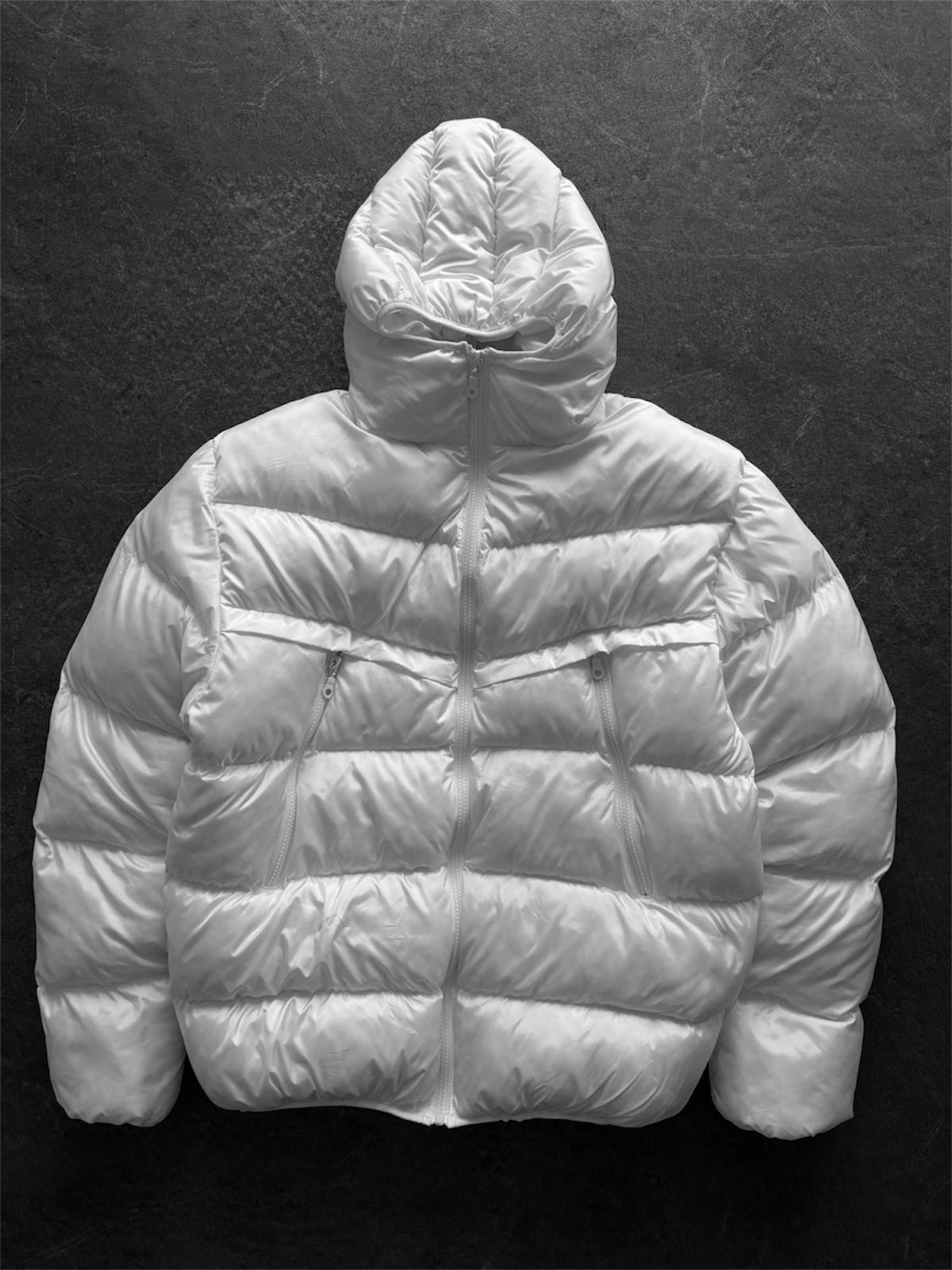 NK Logolu Dolumlu Unisex Mont-Beyaz