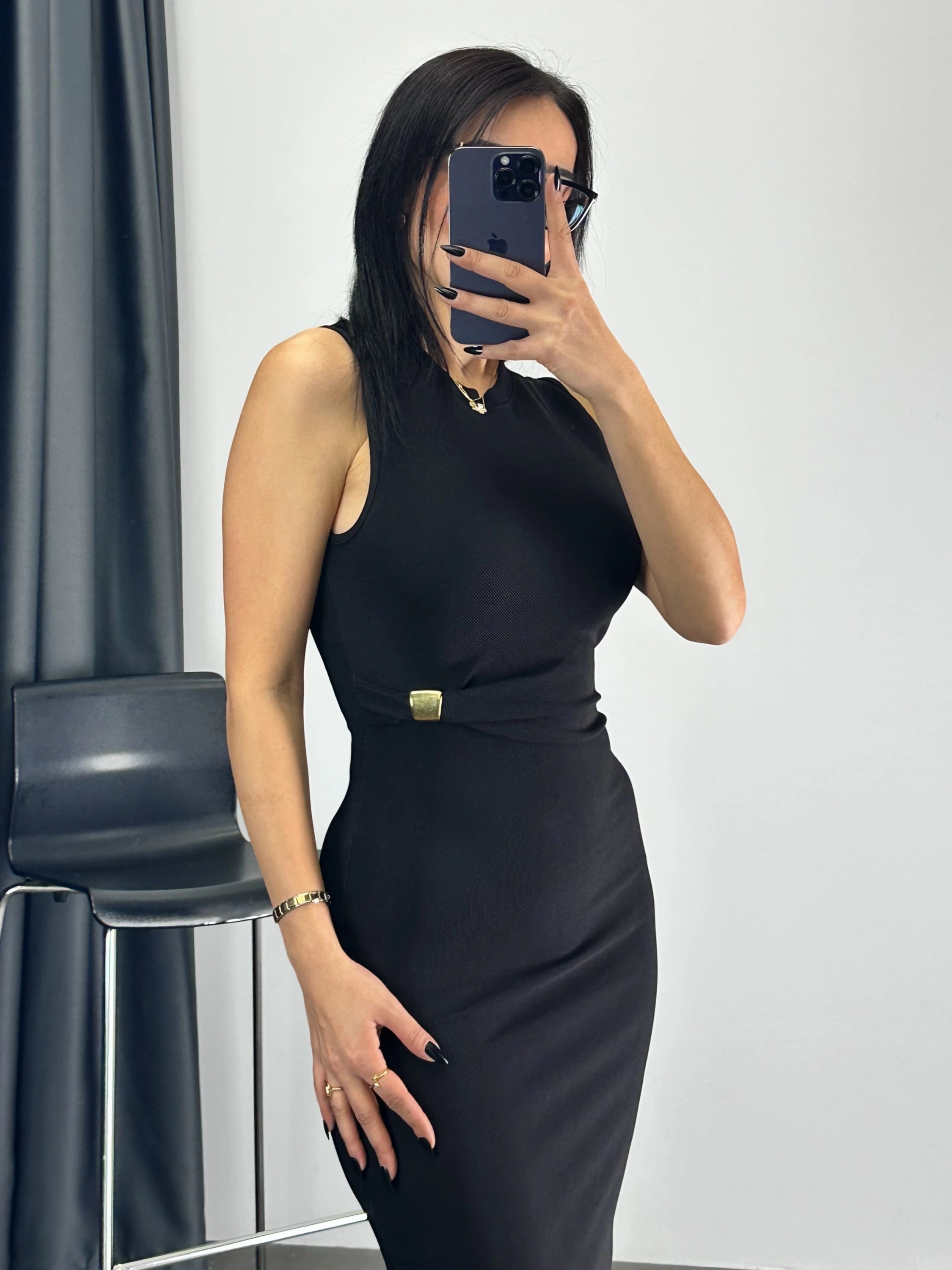 Otto Metal Detaylı Elbise