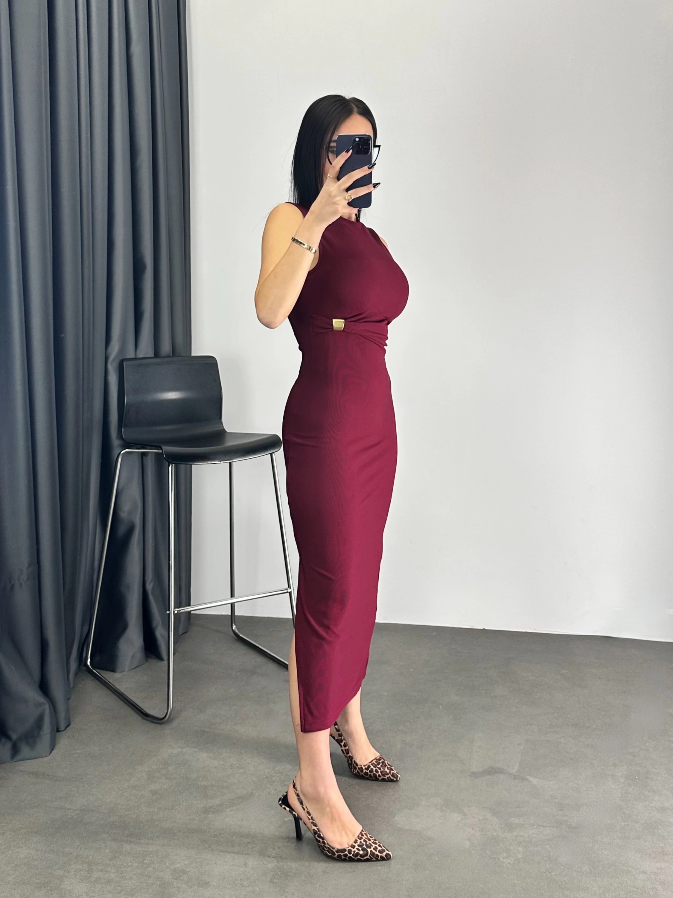 Otto Metal Detaylı Elbise