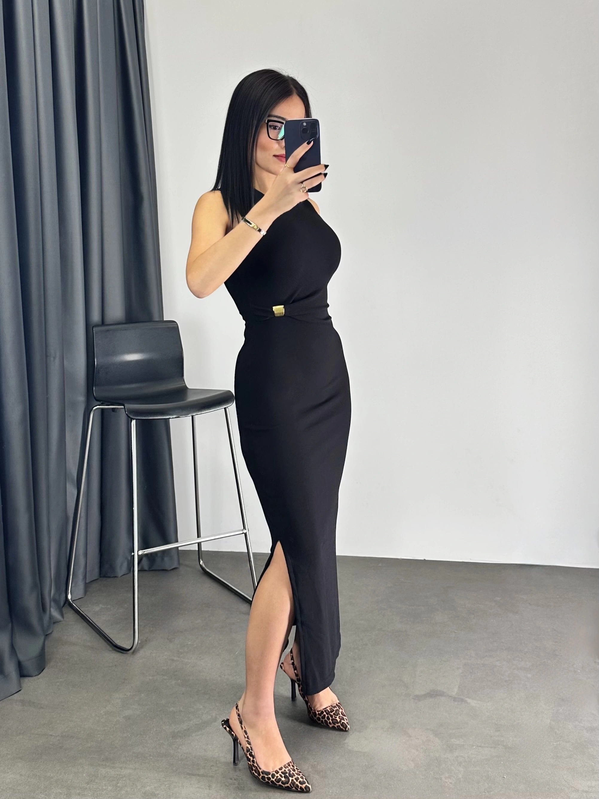 Otto Metal Detaylı Elbise