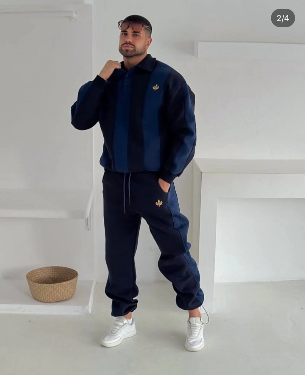 Parça Şeritli Şardonlu Eşofman Takımı-Lacivert