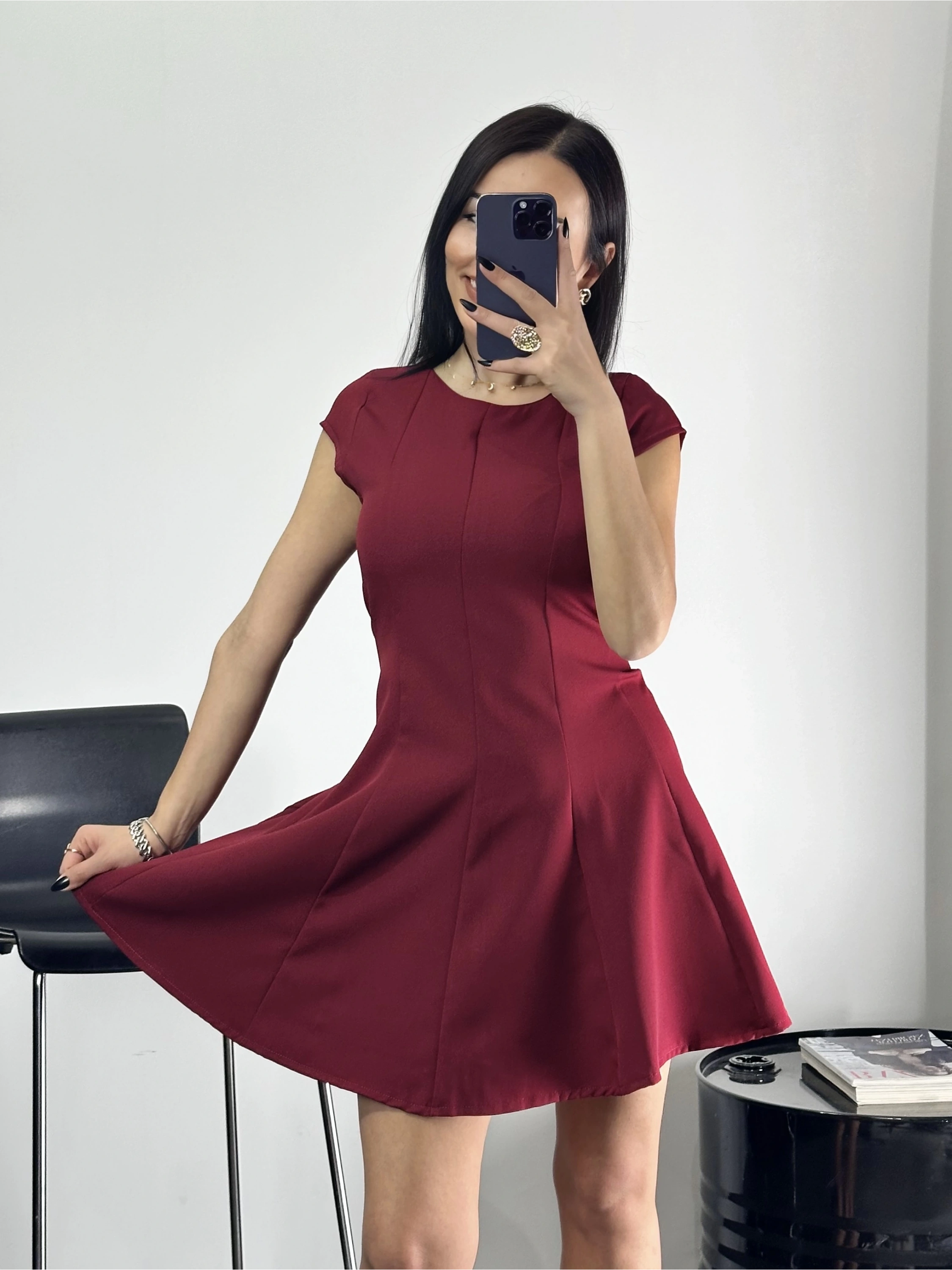 Parçalı Kloş Elbise