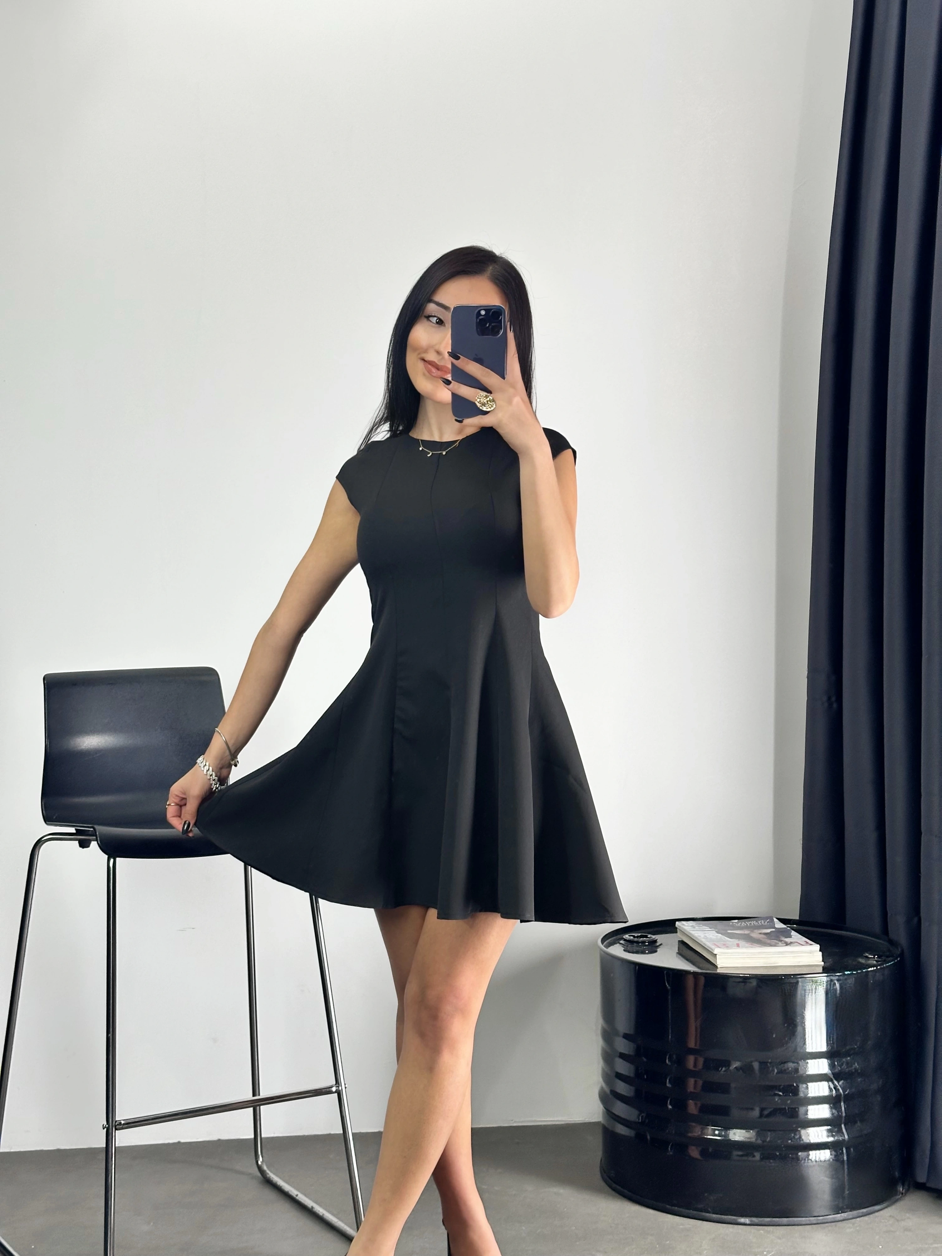 Parçalı Kloş Elbise