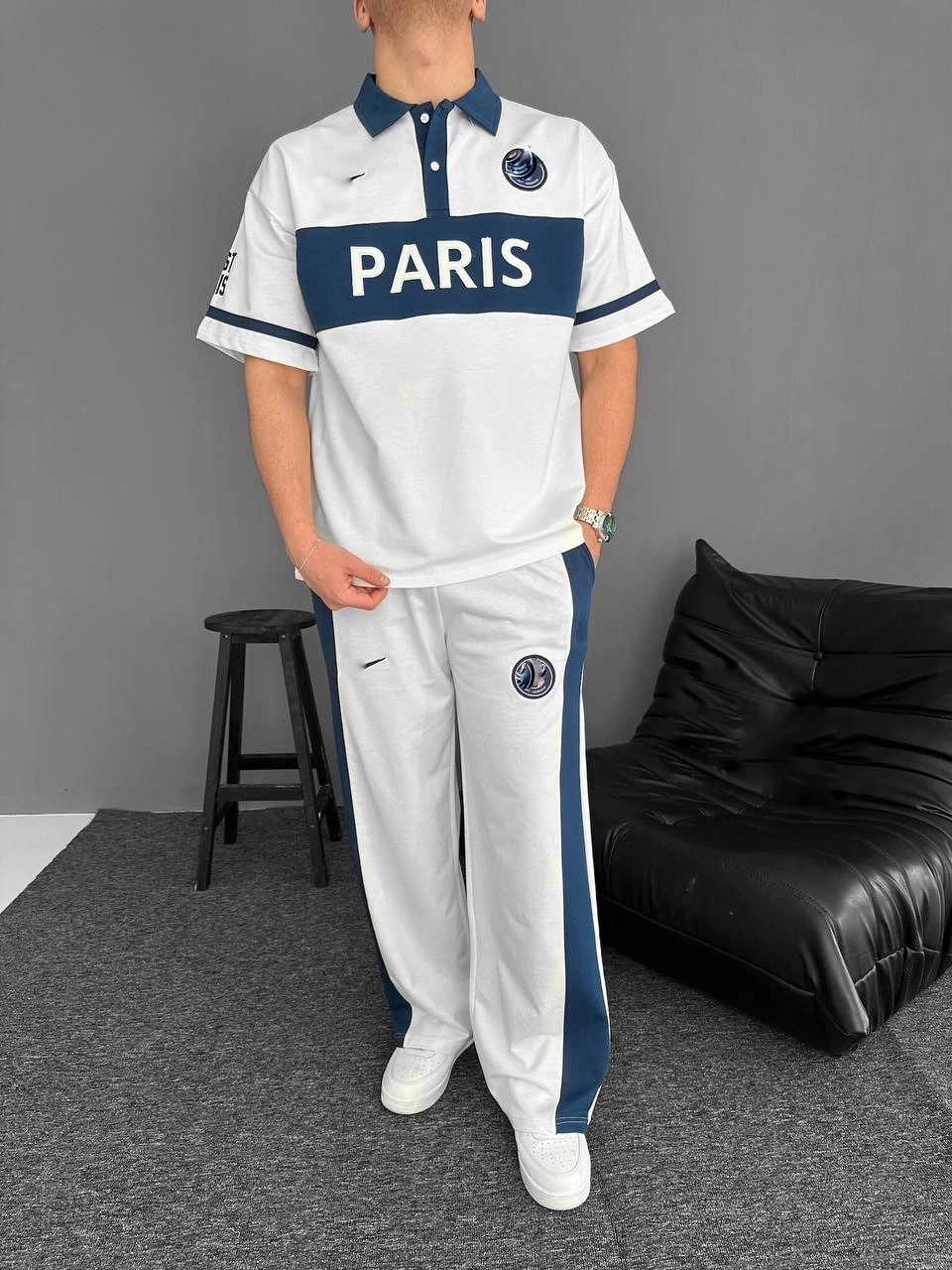 PRS Polo Yaka Unisex Eşofman Takımı - Beyaz