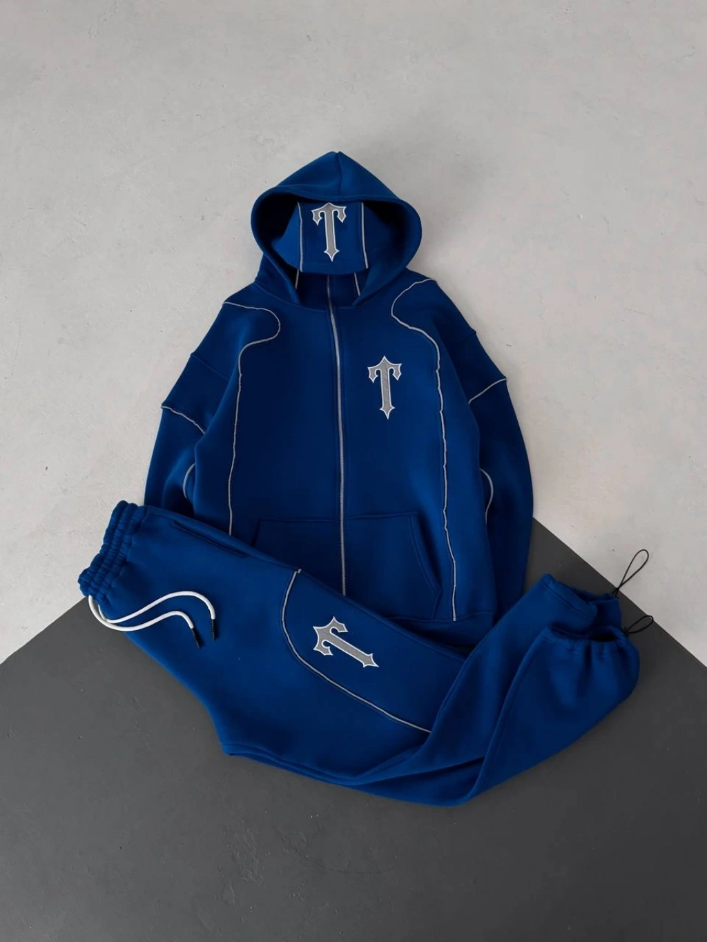 Reflektörlü Maskeli Unisex Eşofman Takımı-Lacivert