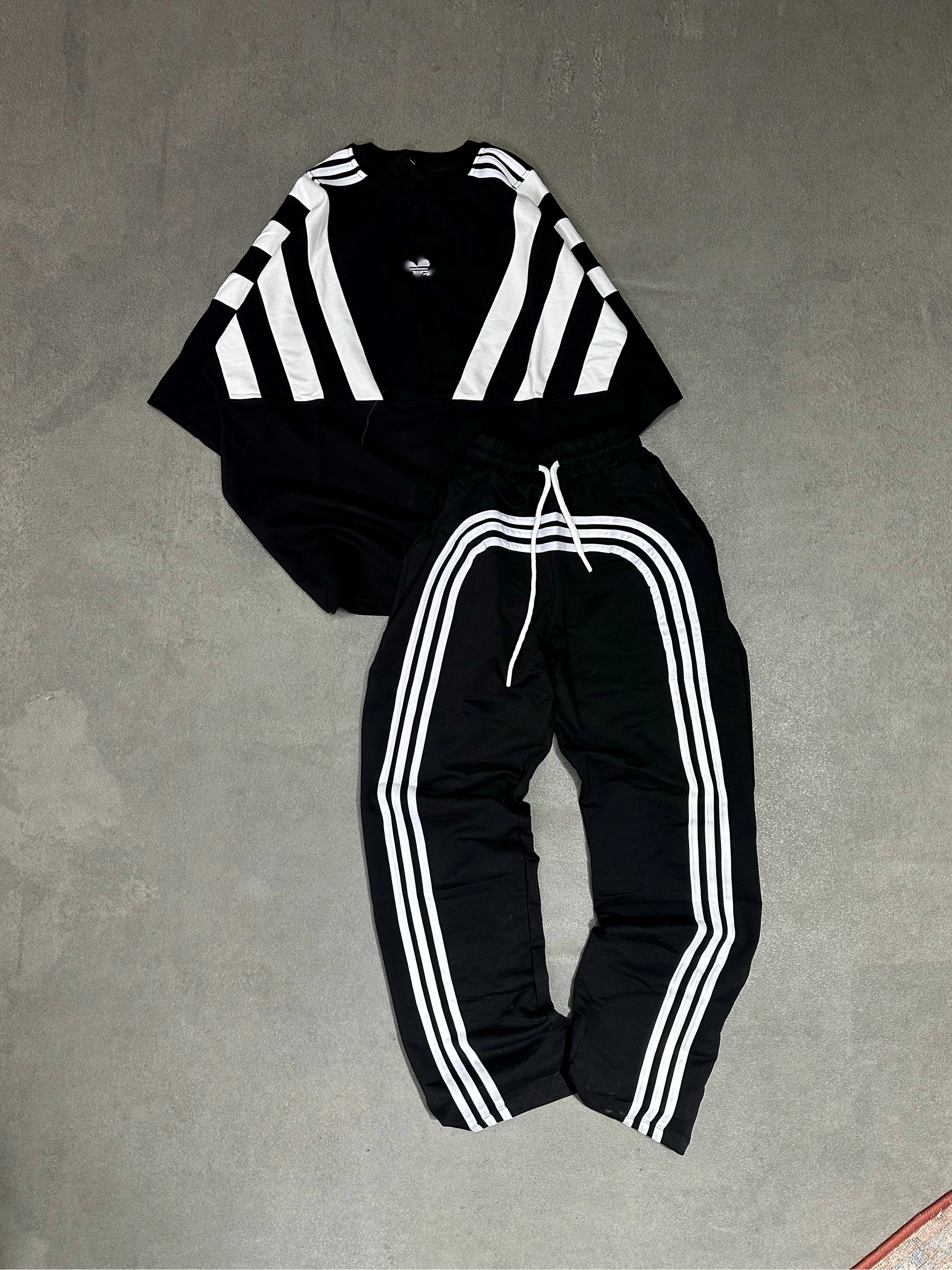 Şeritli Oversize Unisex Eşofman Takımı