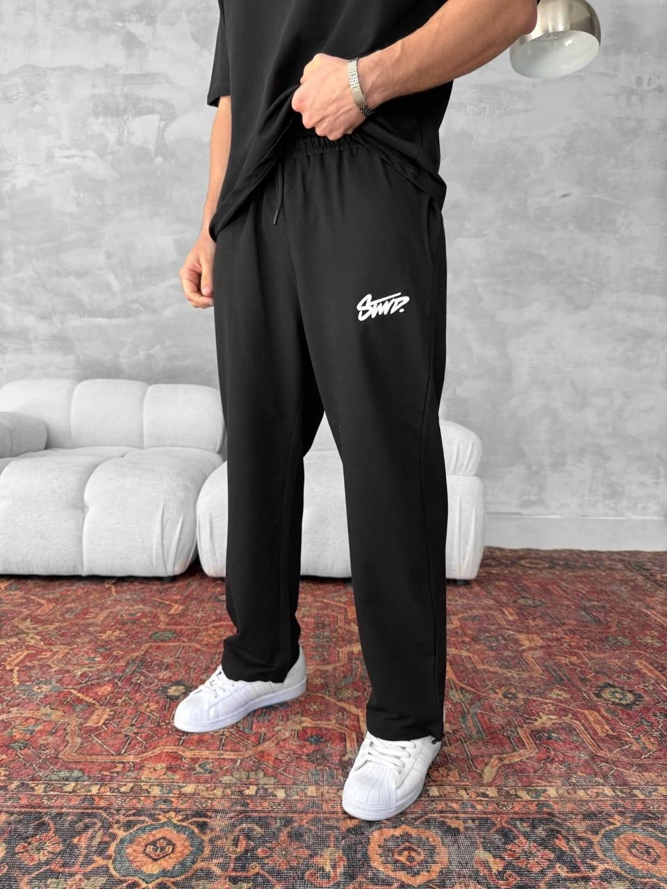 SW Mevsimlik Baggy Unisex Eşofman - Siyah