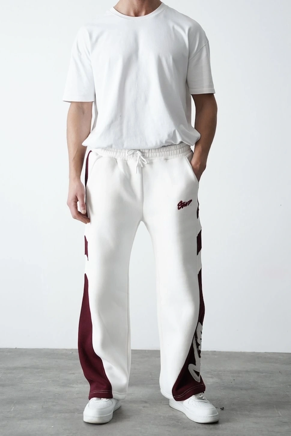 SW Parçalı Unisex Şardonlu Eşofman-Beyaz