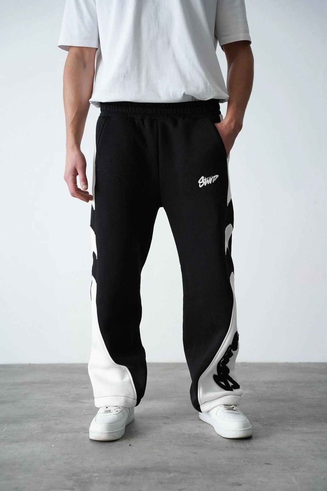 SW Parçalı Unisex Şardonlu Eşofman-Siyah