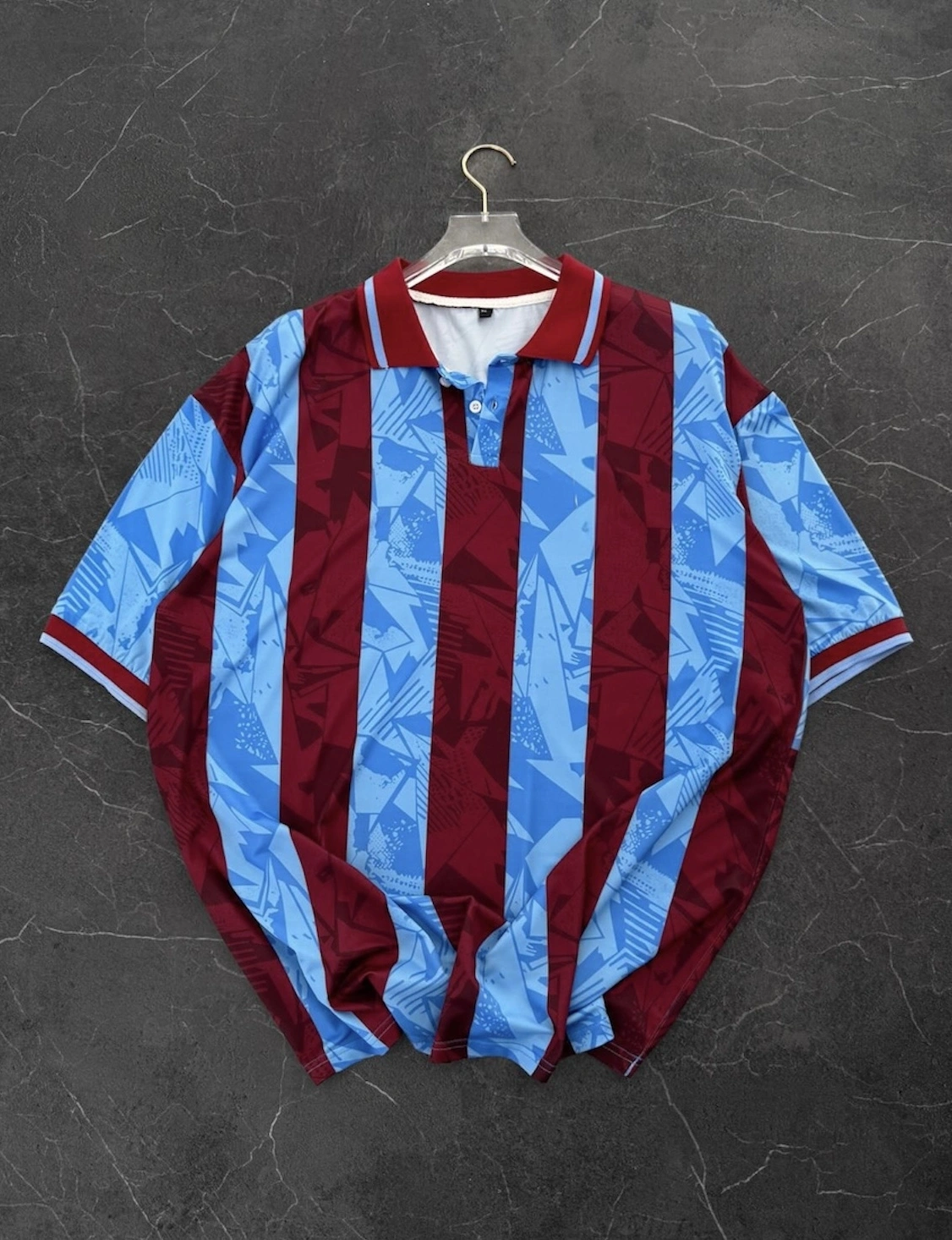 Taraftar Oversize Tshirt-Bordo Mavi