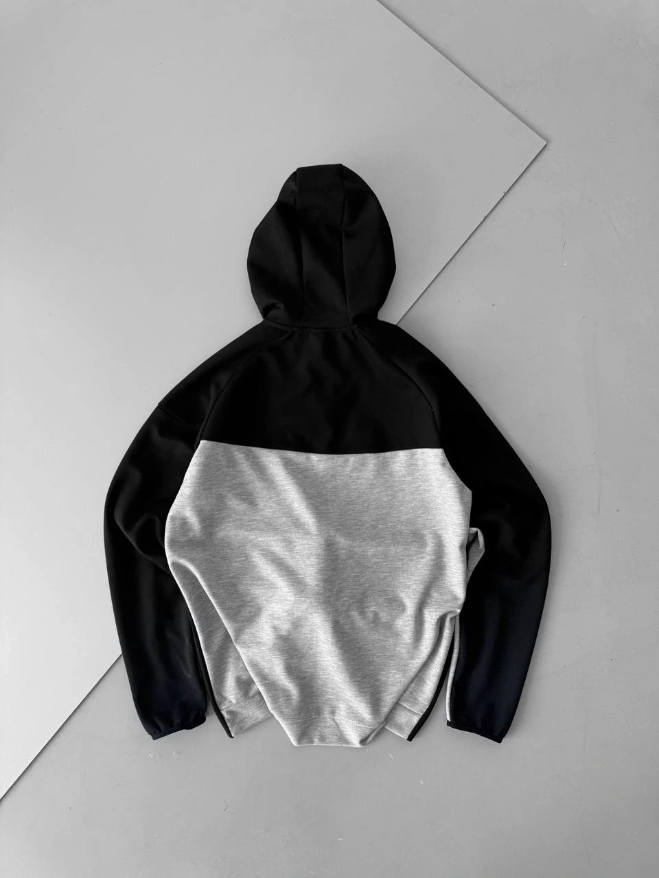 Tech Kapüşonlu Unisex Hırka-Gri-Siyah