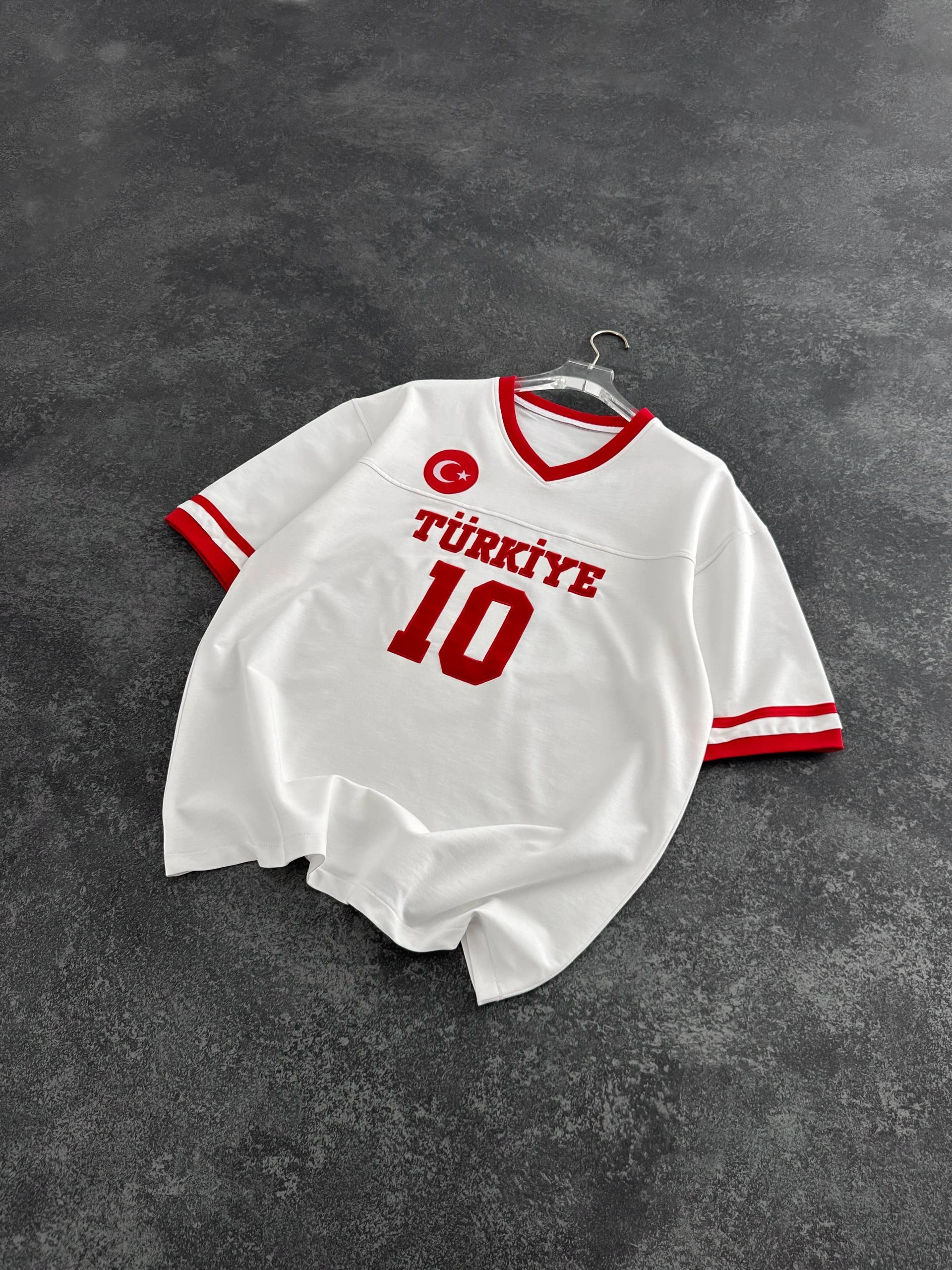 TR 10 Unisex Oversize Tshirt-Beyaz