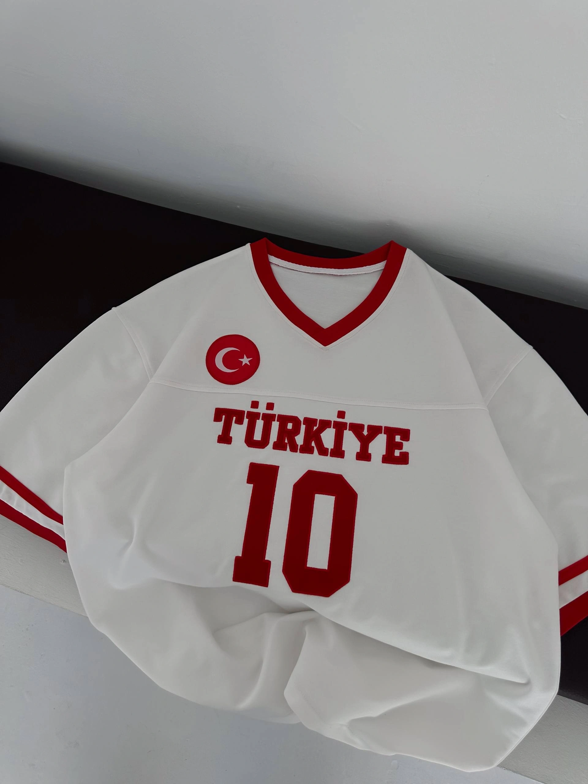 TR 10 Unisex Oversize Tshirt-Beyaz