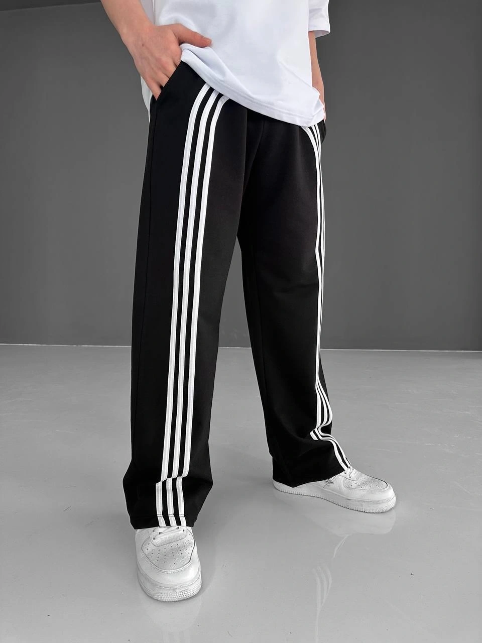 U Şeritli Unisex Baggy Eşofman