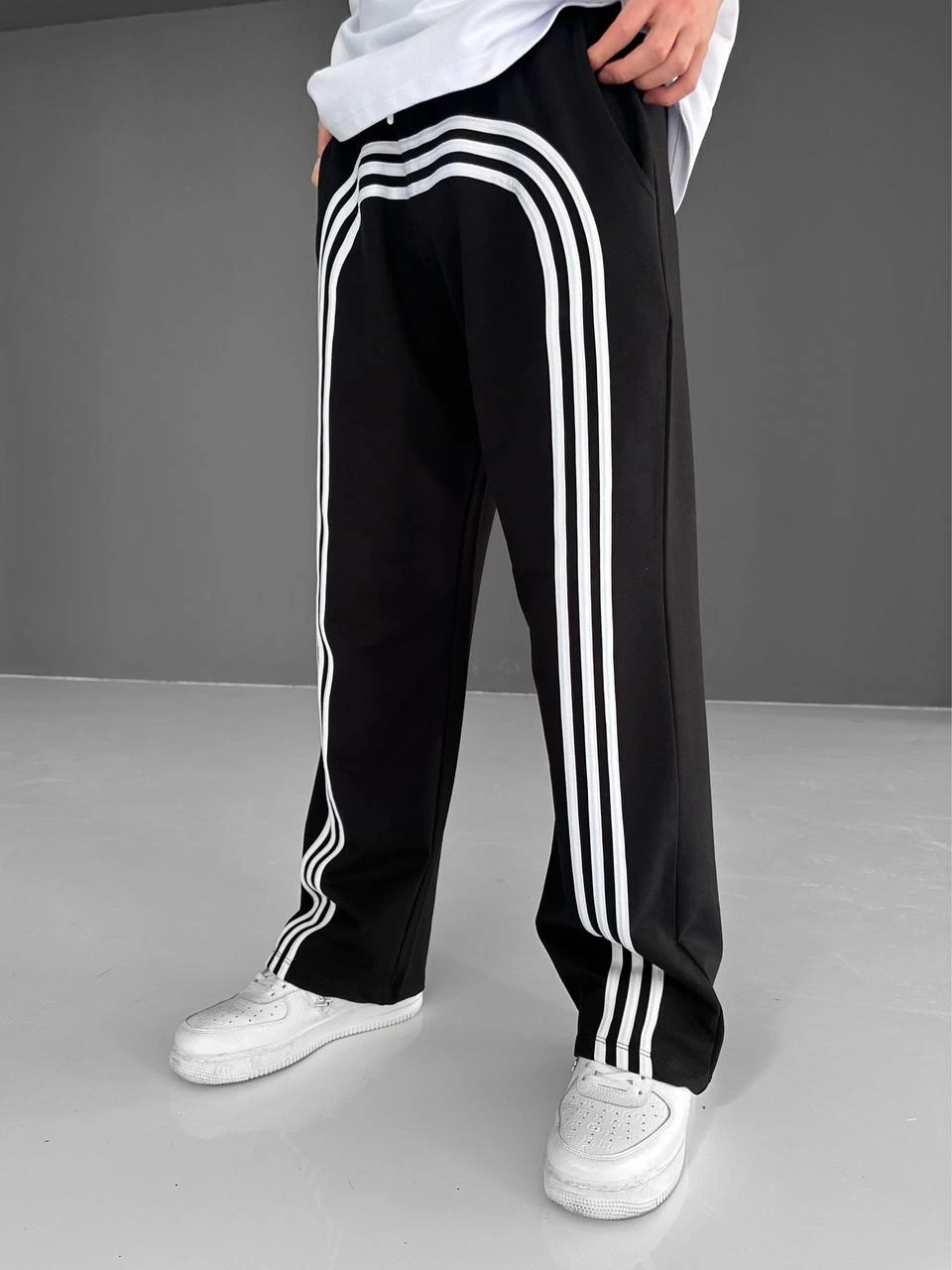 U Şeritli Unisex Baggy Eşofman