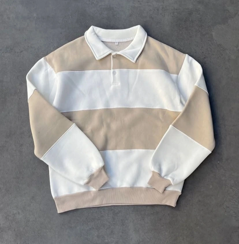 V Polo Yaka Şardonlu Unisex Sweatshirt