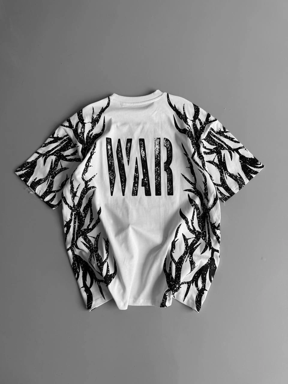 War Unisex Oversize Tshirt - Beyaz