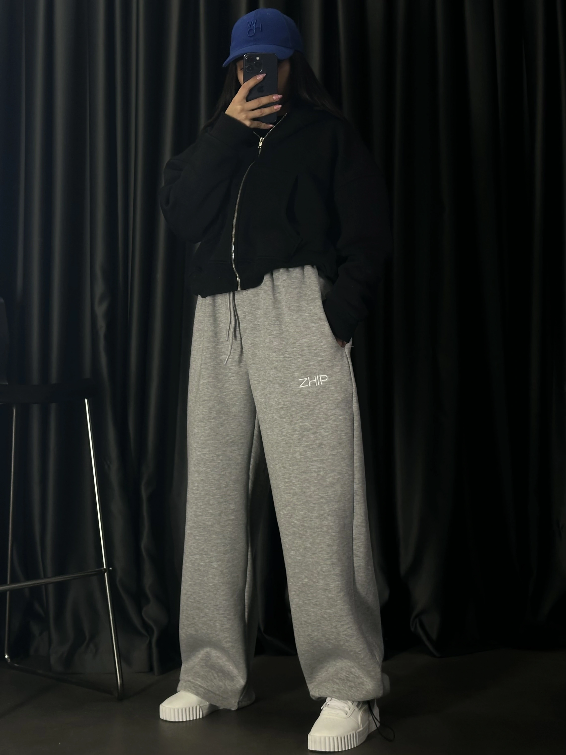 ZHIP Premium Şardonlu Unisex Eşofman-Gri