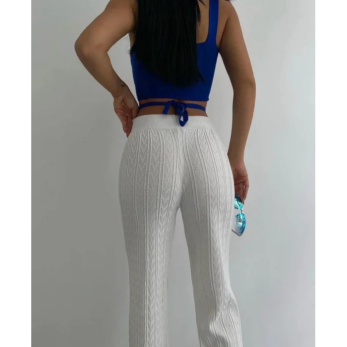 Ajurlu triko pantolon