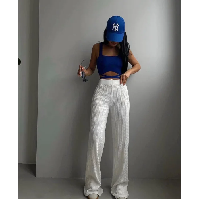 Ajurlu triko pantolon