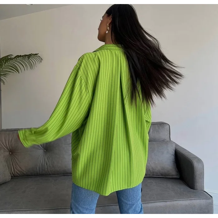 Çizgili oversize gömlek