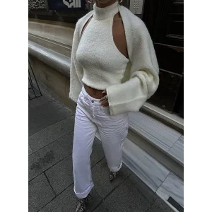 Velnet hırka bluz ikili takım