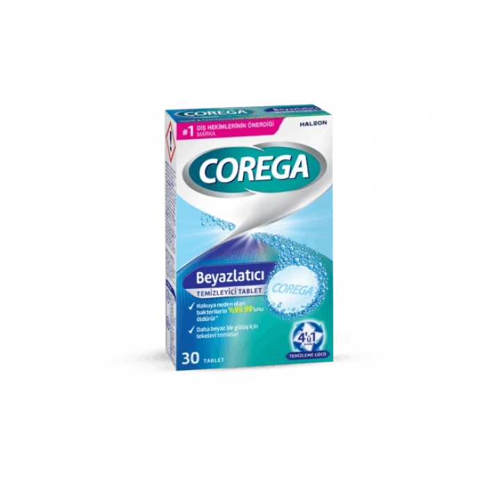 Corega Beyazlatıcı Diş Protezi Temizleyici Tablet 30lu